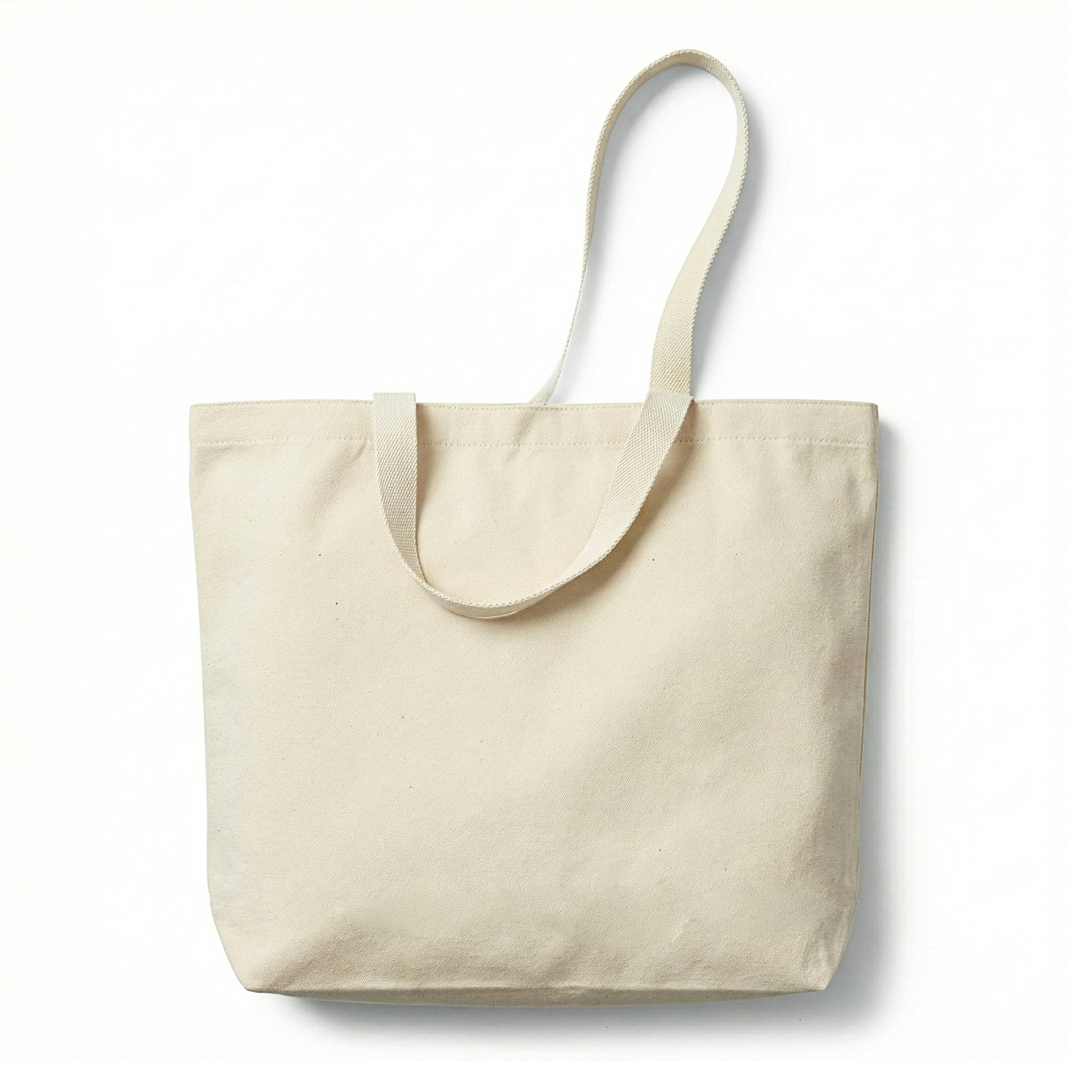 Beige tote bag on a white background