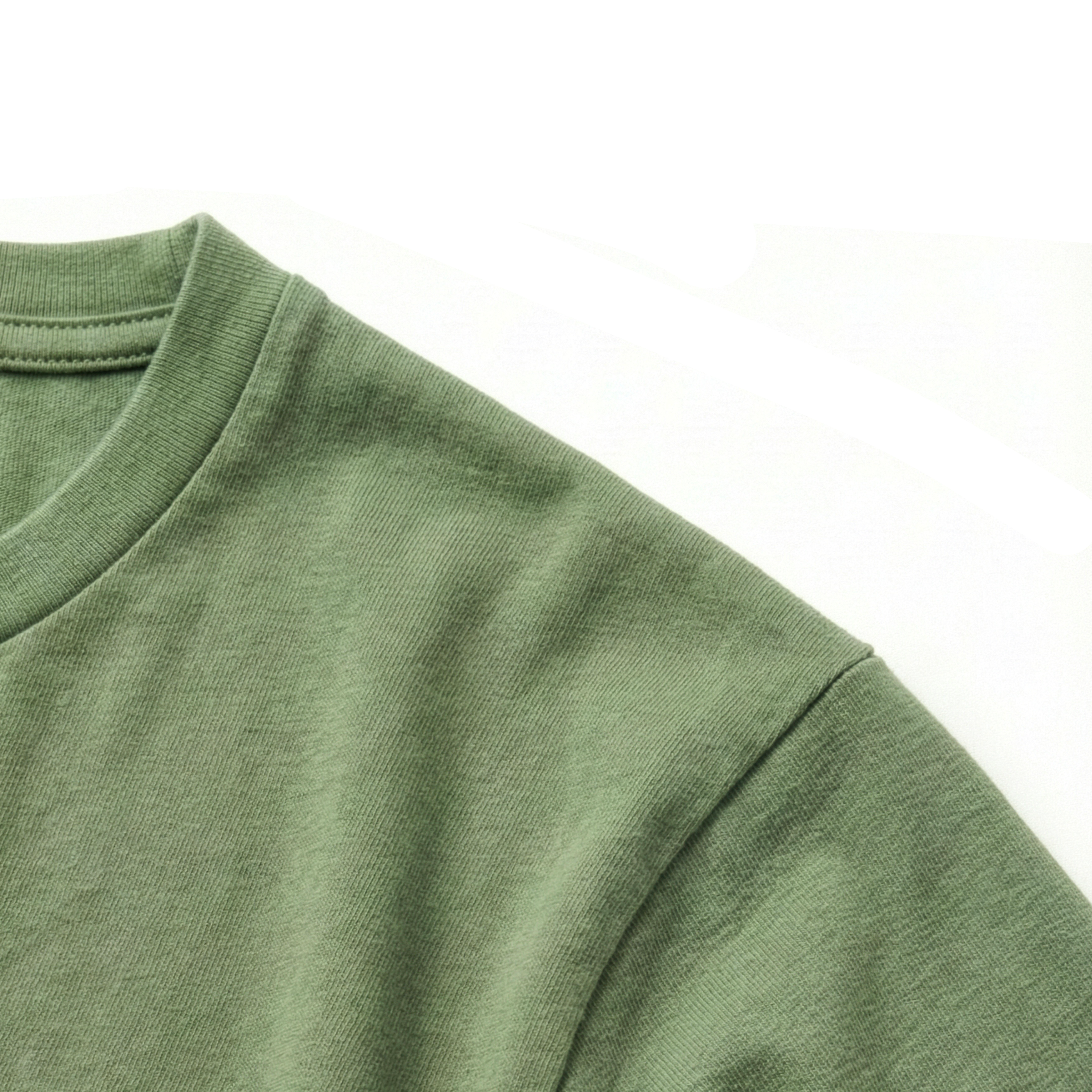 Close-up of a Olive green sleeve on a white background