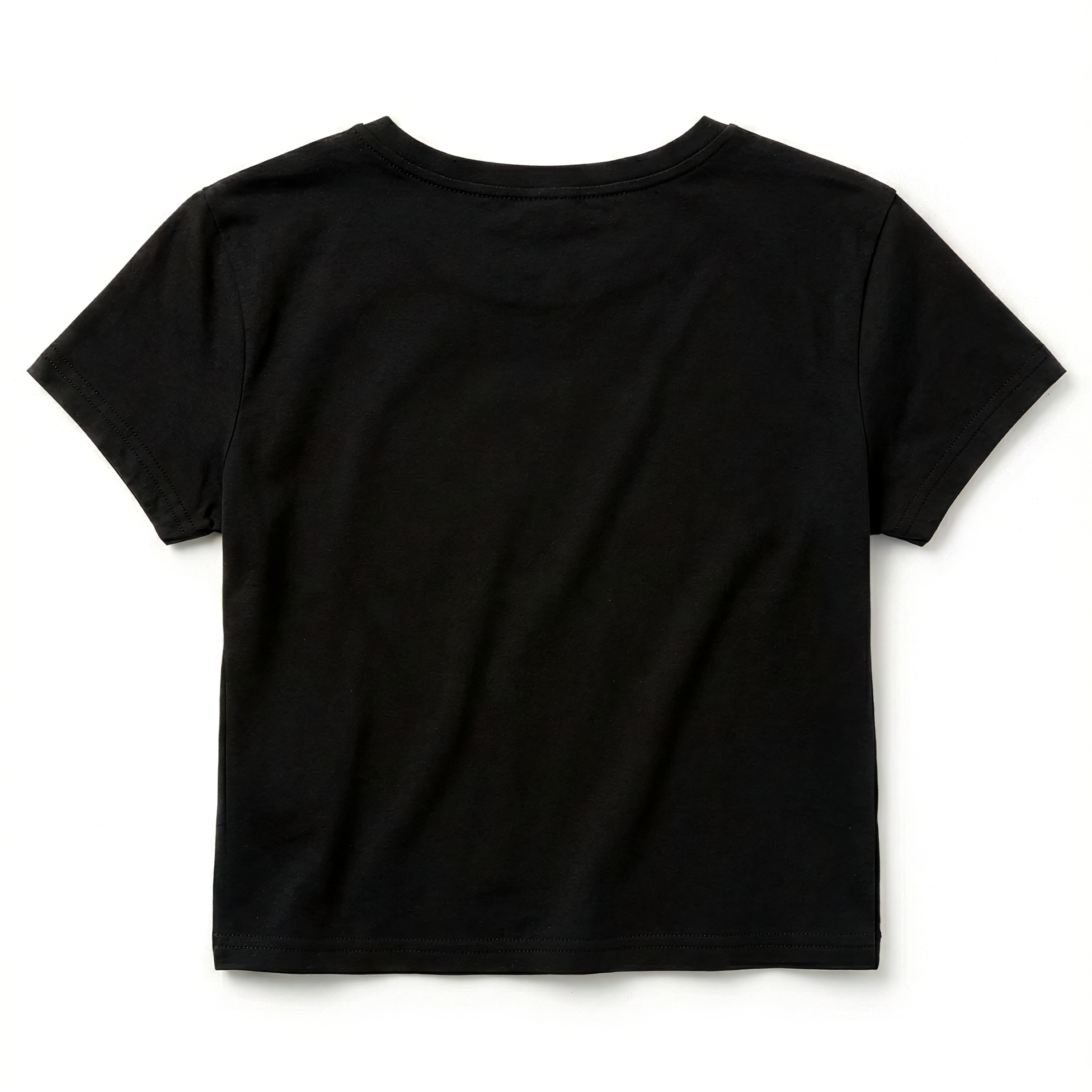 Black t-shirt on a white background