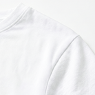 Close-up of a white shirt sleeve on a white background