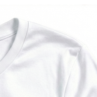 Close-up of a white long sleeve with a focus on the neckline and sleeve.